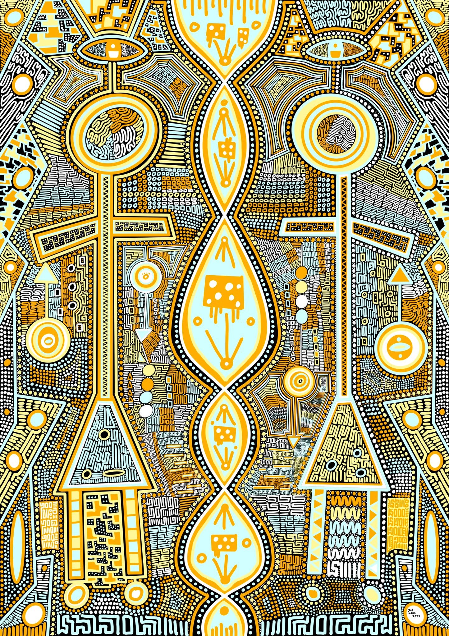 A4 Glicée Print - Golden & White Realms - Signed (3 Available)